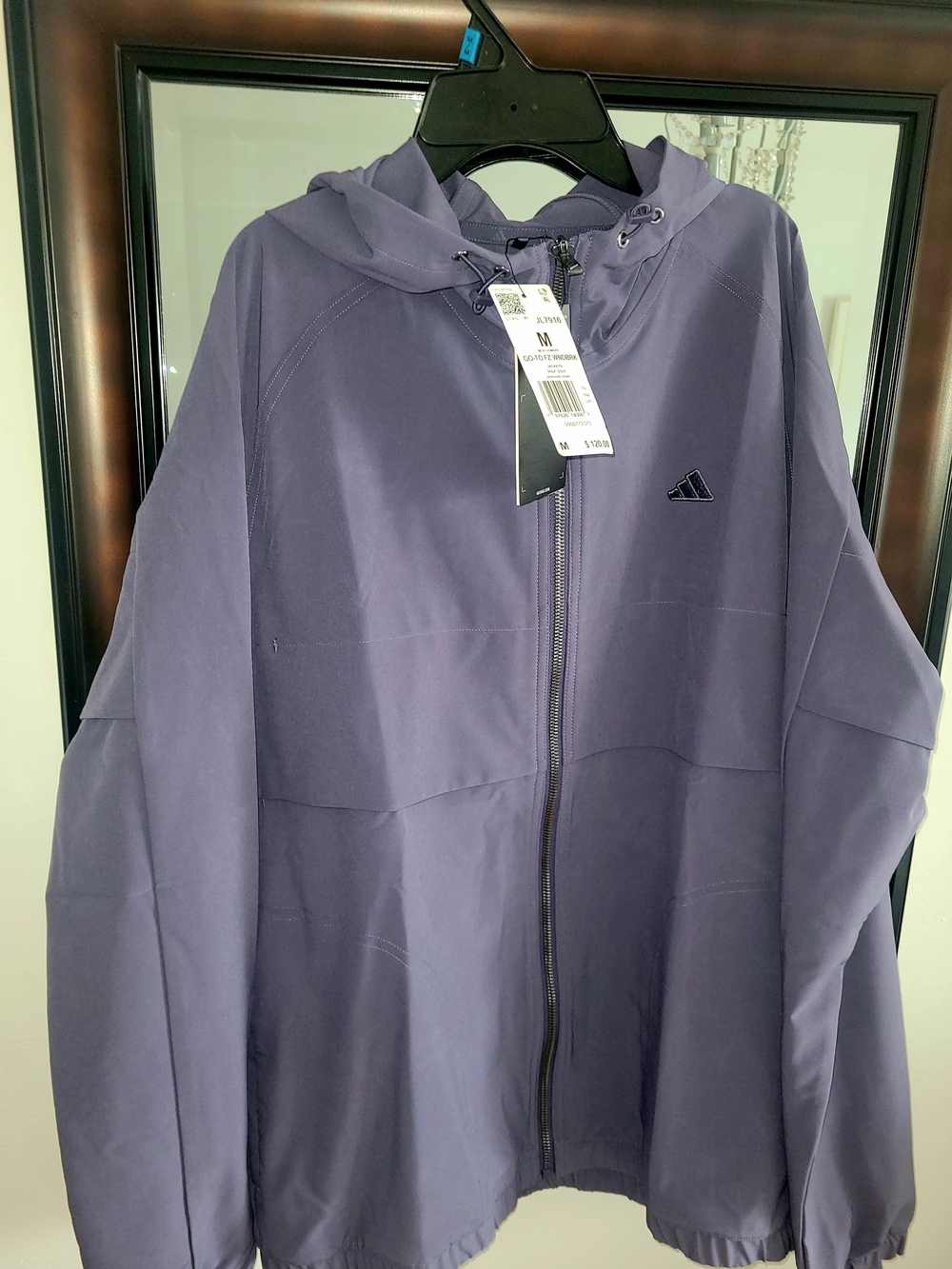 adidas Men's Purple Hooded Lightweight Jacket
